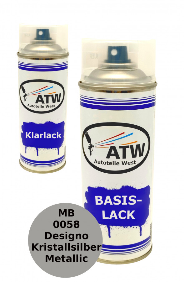 Autolack für MB 0058 Designo Kristallsilber Metallic +400ml Klarlack Set